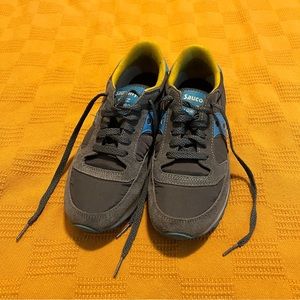 Saucony Low Pro Jazz Womens Sneakers Blue Gray Yellow Size 8